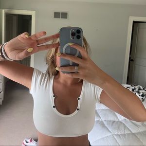 Cropped top with buttons